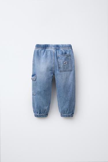 CARGO JOGGER JEANS - Mid-blue by Zara - Image 1