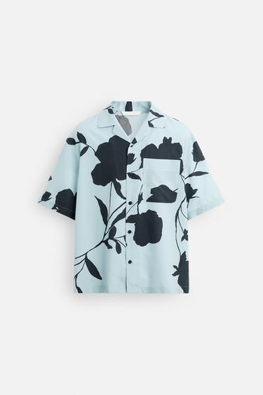 FLORAL PRINT SHIRT - Sky blue by Zara - Image 6