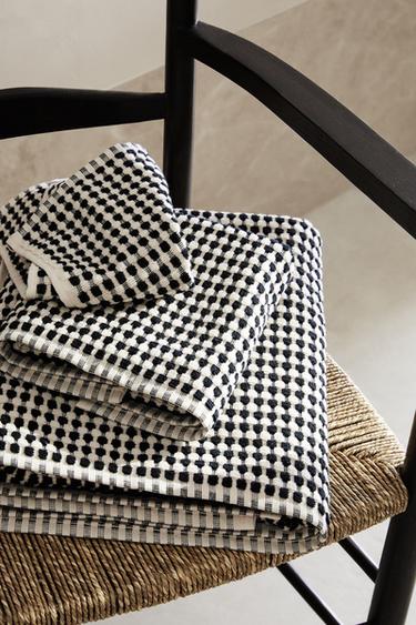 TOALLA BAÑO ALGODÓN ESTRUCTURA - Negro de Zara