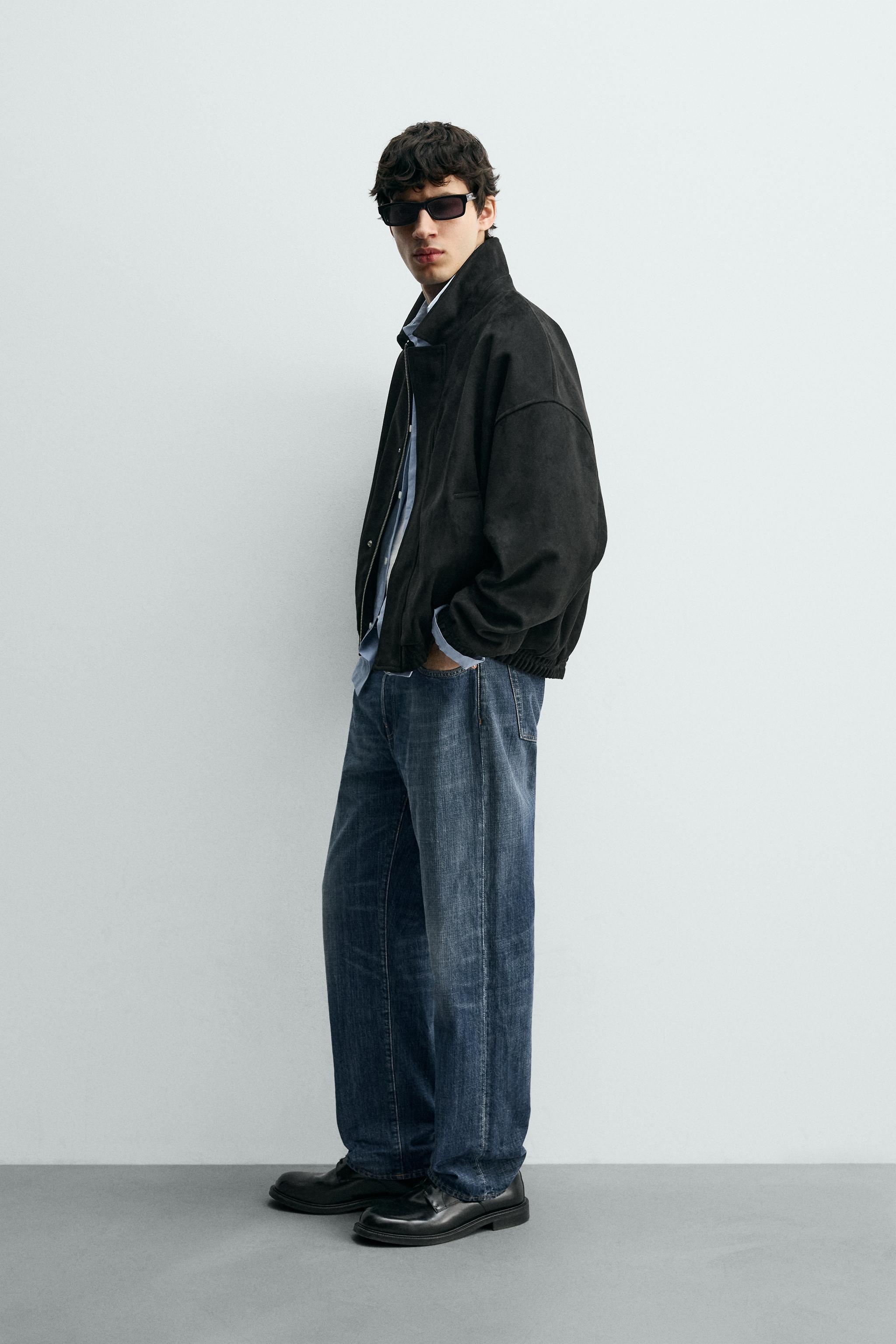 FAUX SUEDE RELAXED FIT JACKET