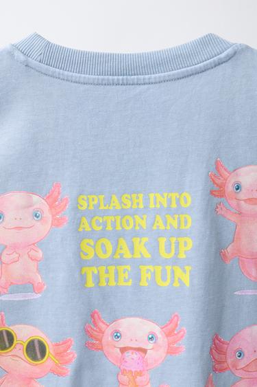 T-SHIRT IMPRIMÉ AXOLOTL - Bleu de Zara - Image 3