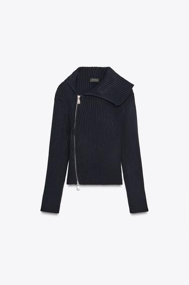 CHAQUETA PUNTO RIB CREMALLERA - Marino de Zara