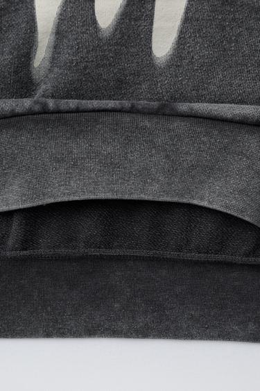SWEAT DOUBLE MANCHE IMPRIMÉ - Gris / Beige de Zara - Image 3