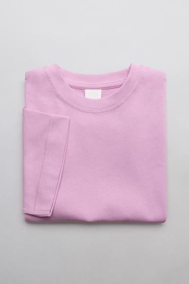 PLAIN HEAVY WEIGHT T-SHIRT - Mauve by Zara