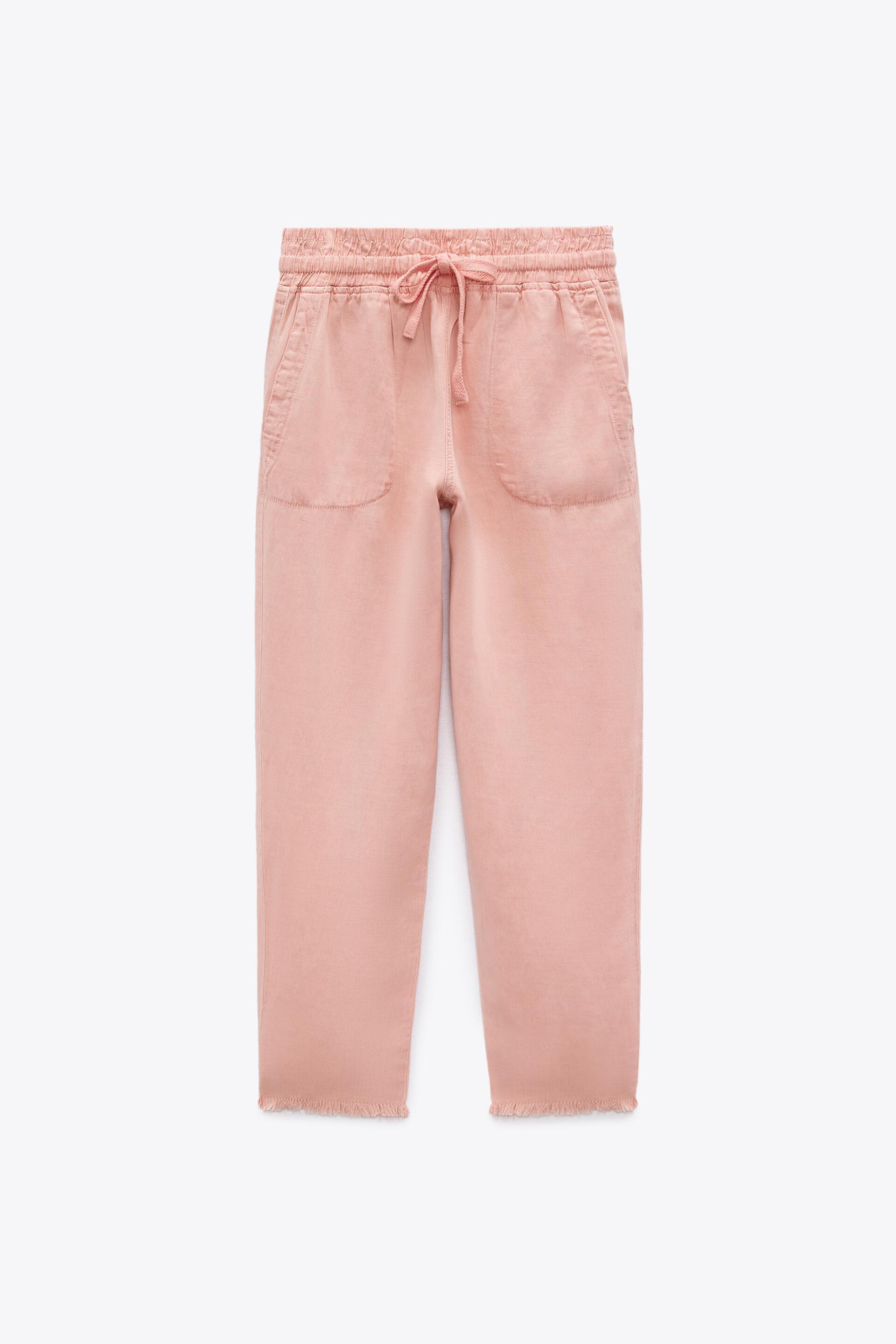 リネンブレンド ジョガーパンツ - ピンク | ZARA Japan / 日本