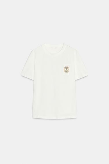 МАЙКА С БРОШЬЮ — БЕЛЫЙ от Zara