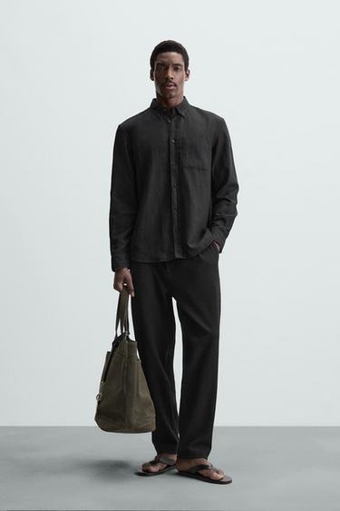 TEXTURED TROUSERS - Black by Zara - Image 0