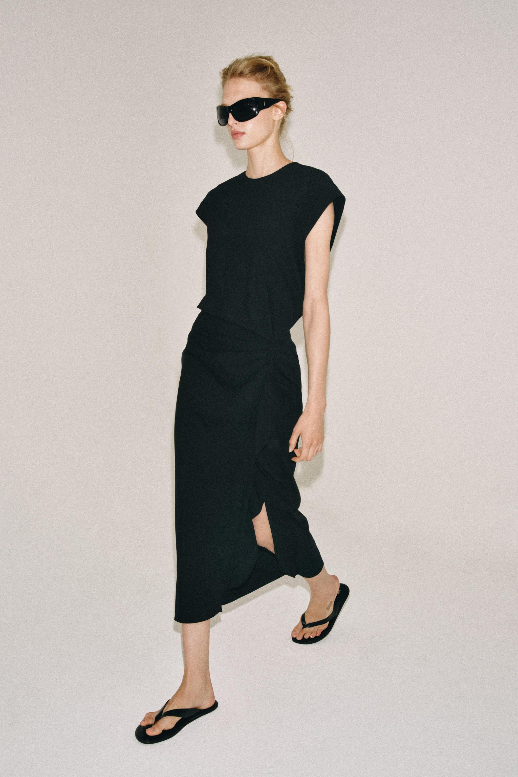 ZW COLLECTION DRAPED MIDI DRESS