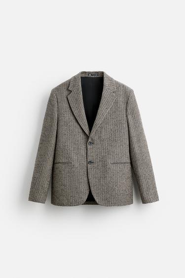 HOUNDSTOOTH BLAZER - Sand / Black by Zara