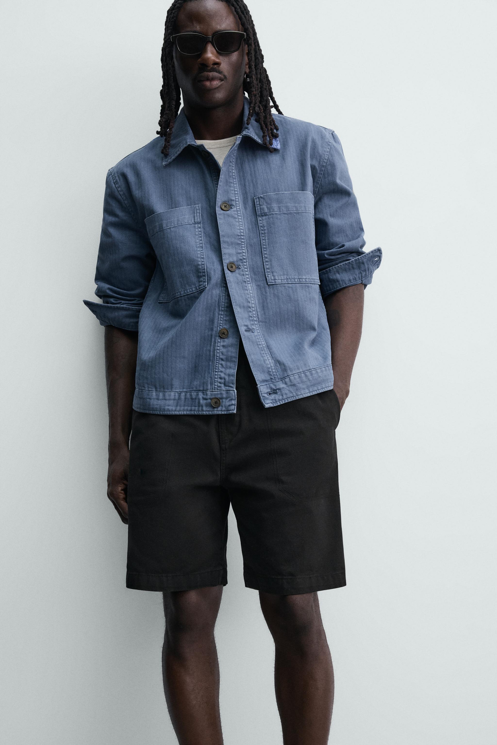 Мужские шорты Zara WASHED RELAXED FIT SHORTS — фото 6