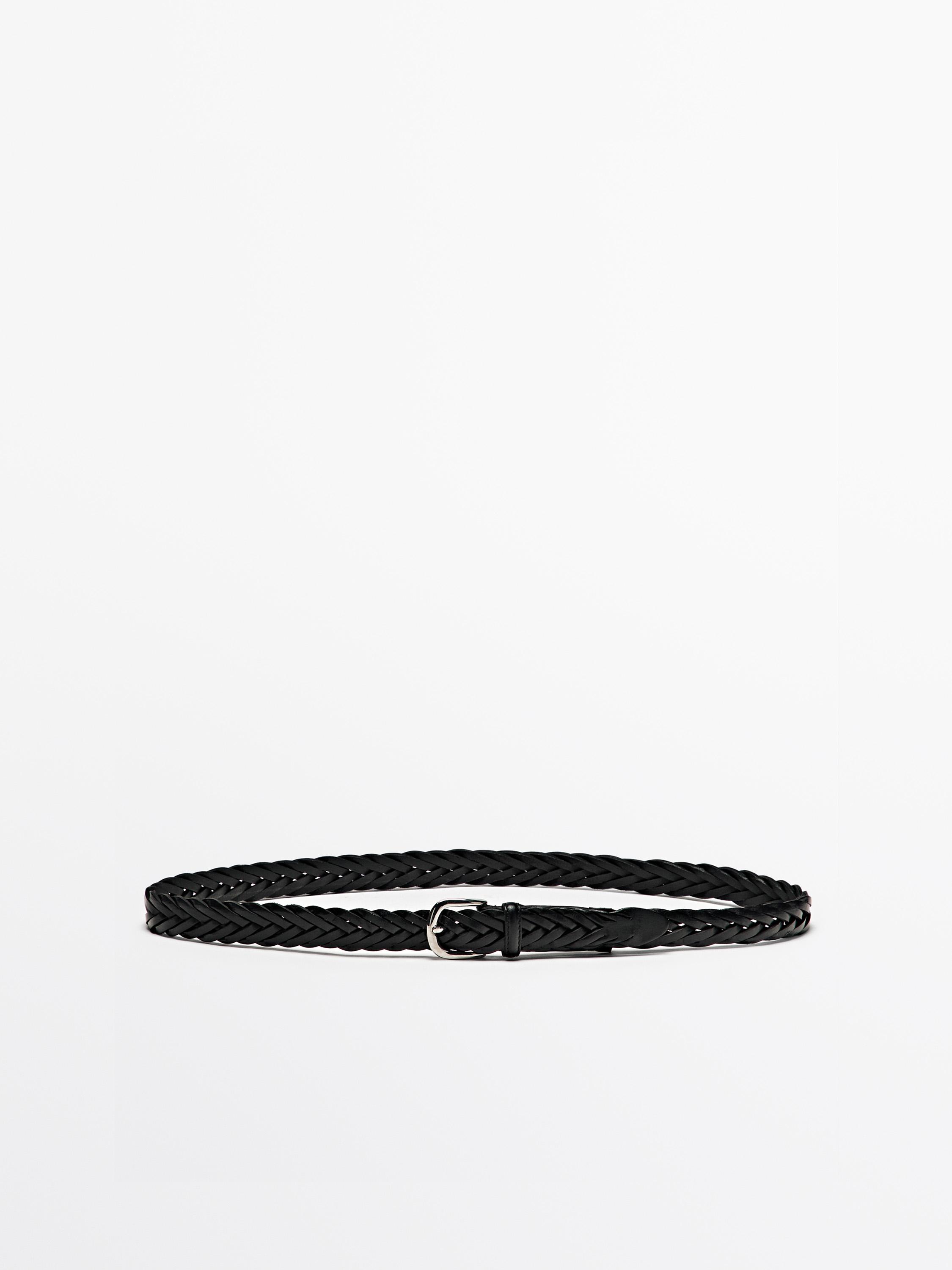 Ceinture en cuir tressé
