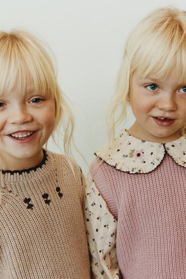 FLORAL PRINT SHIRT WITH KNIT WAISTCOAT - Mid-pink by Zara