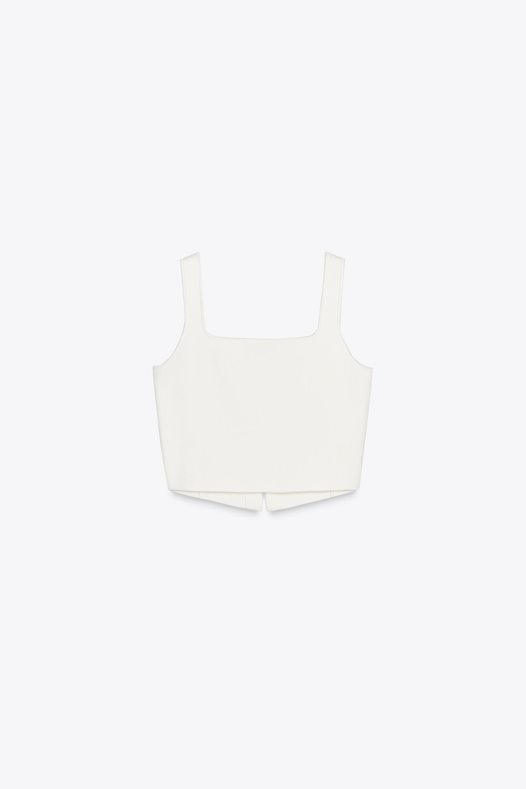 プレーンニット クロップドトップス - イエロー | ZARA Japan / 日本