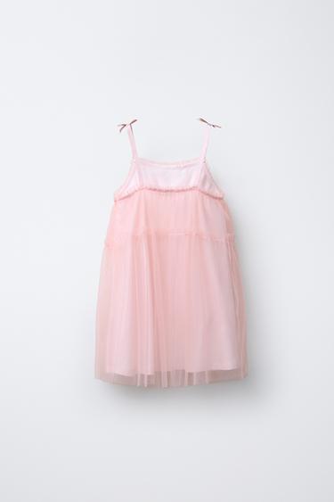TULLE DRESS WITH BOWS - Pink by Zara - Image 1