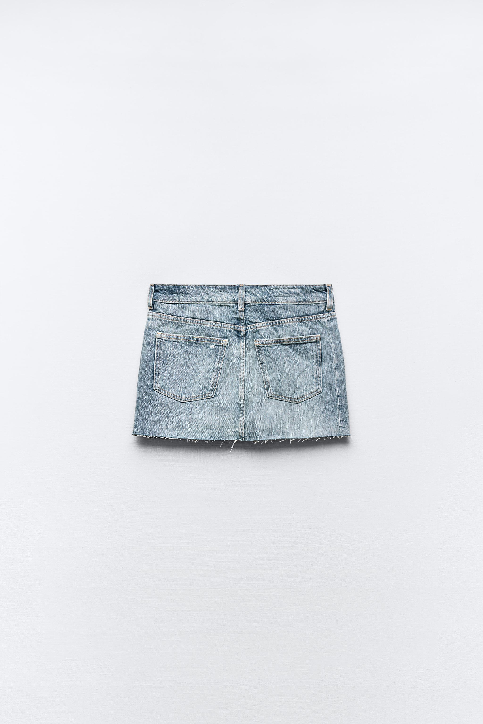 DENIM TRF MINI SKIRT Blue ZARA United Kingdom