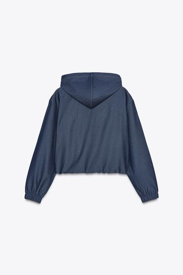 HOODED BOMBER JACKET - Indigo by Zara - Image 6