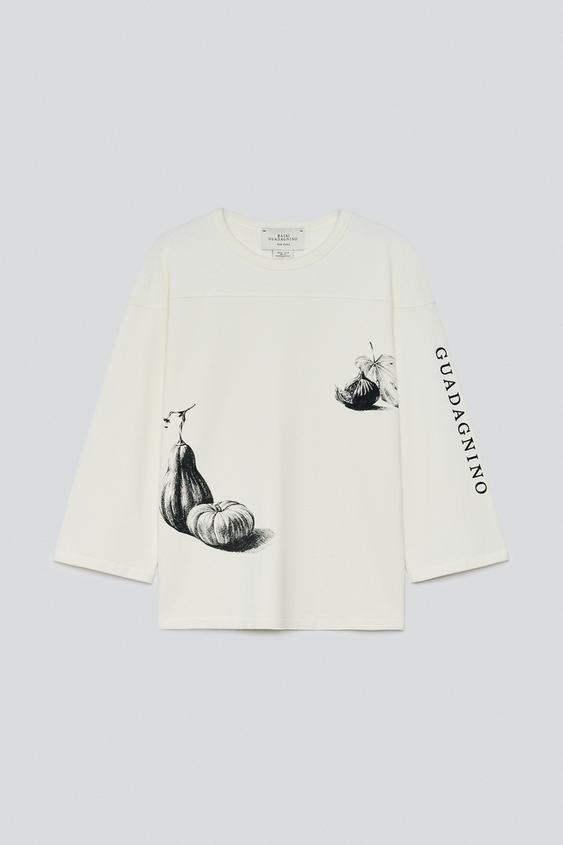 T-SHIRT REGULAR FIT IMPRIMÉS CONTRASTE - écru-blanc de Zara - Image 1