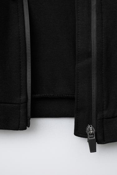 INTERLOCK ZIP-UP HOODIE - Black by Zara - Image 3