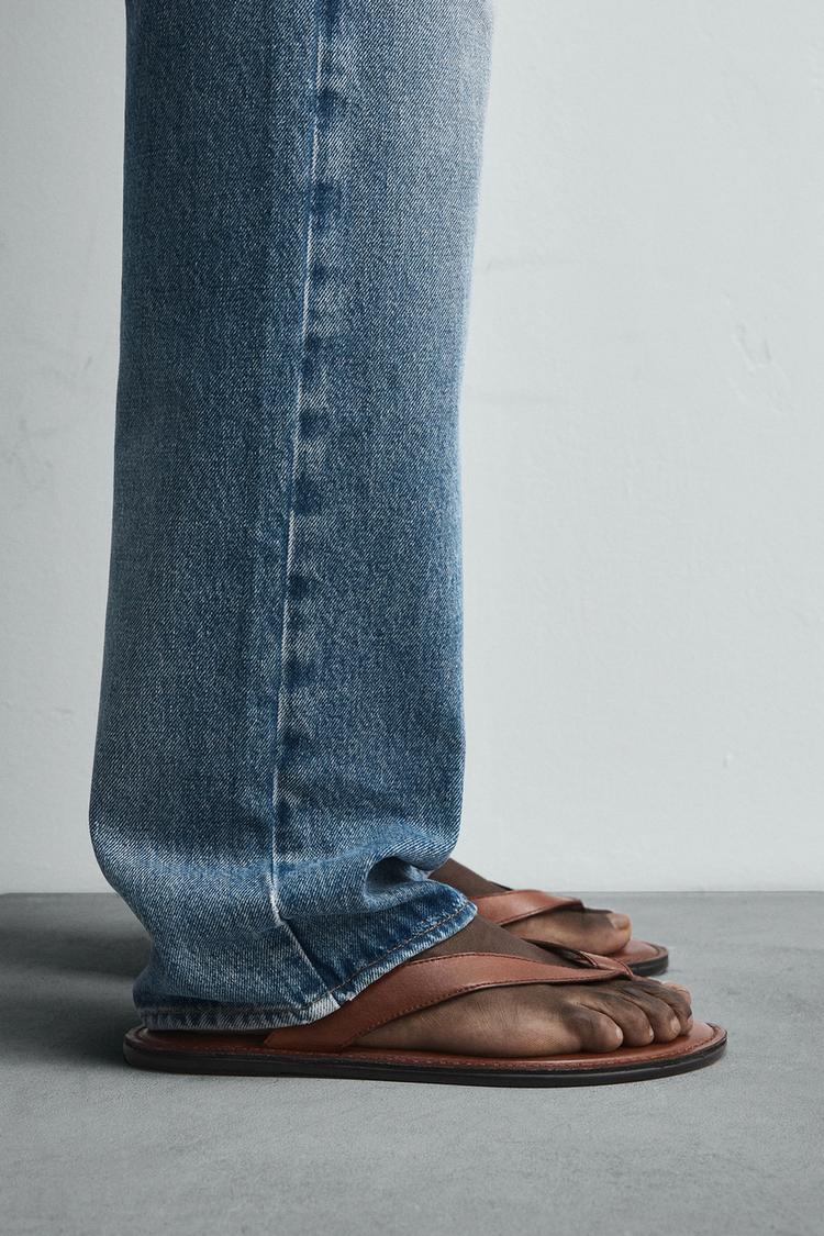 LEATHER LIMITED EDITION SANDALS Brown ZARA UAE Dubai/Sharjah