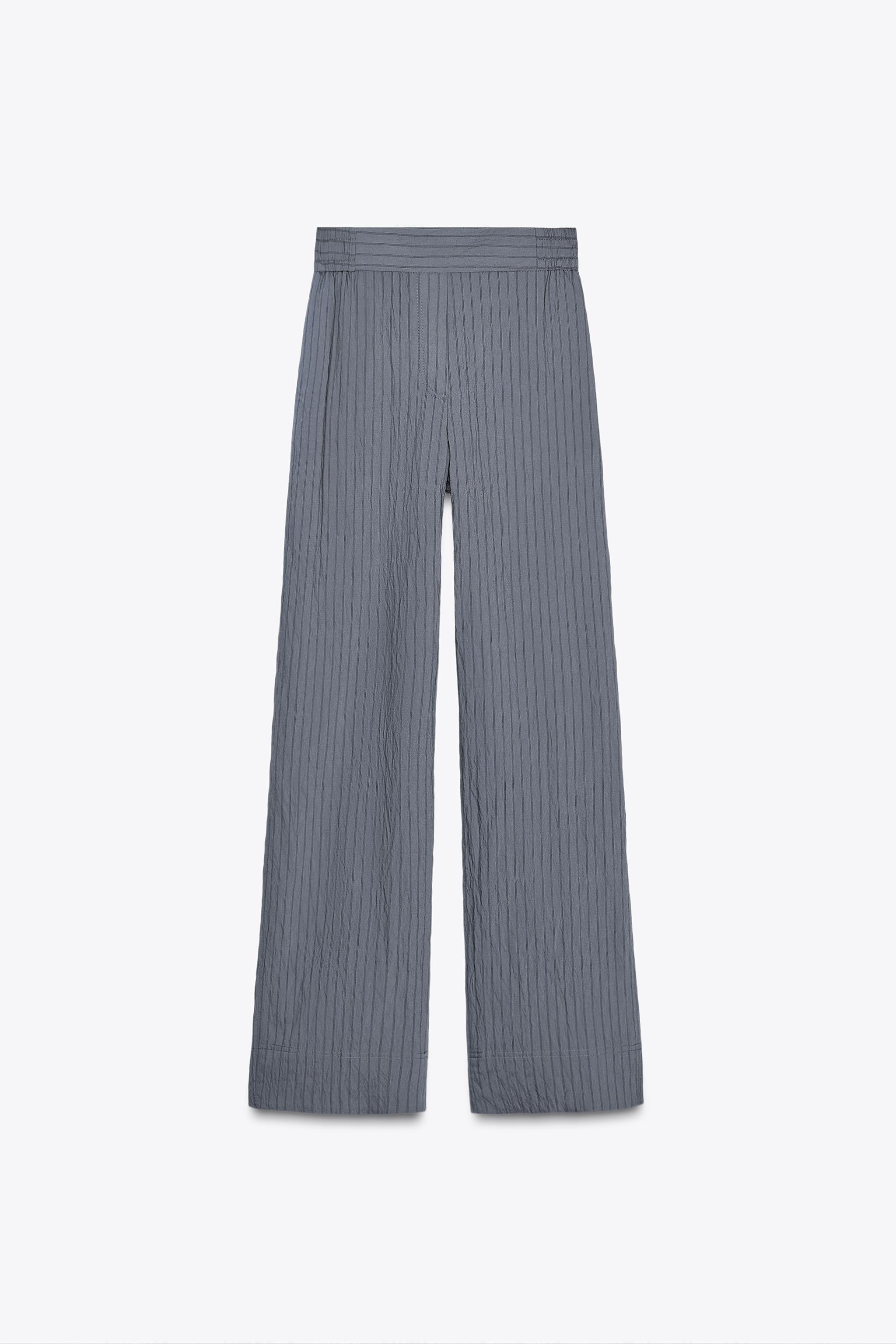 PANTALON LARGE À RAYURES