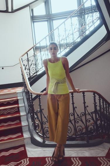 БАЗОВЫЙ ТОП ИЗ РИФЛЕНОГО ТРИКОТАЖА — ЛАЙМОВЫЙ от Zara — изображение 0