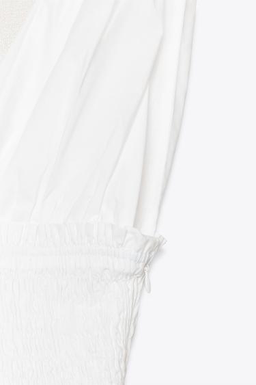 POPLIN DRESS WITH BOWS - White by Zara - Image 5