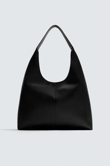 BOLSO SHOPPER LISO - Negro de Zara