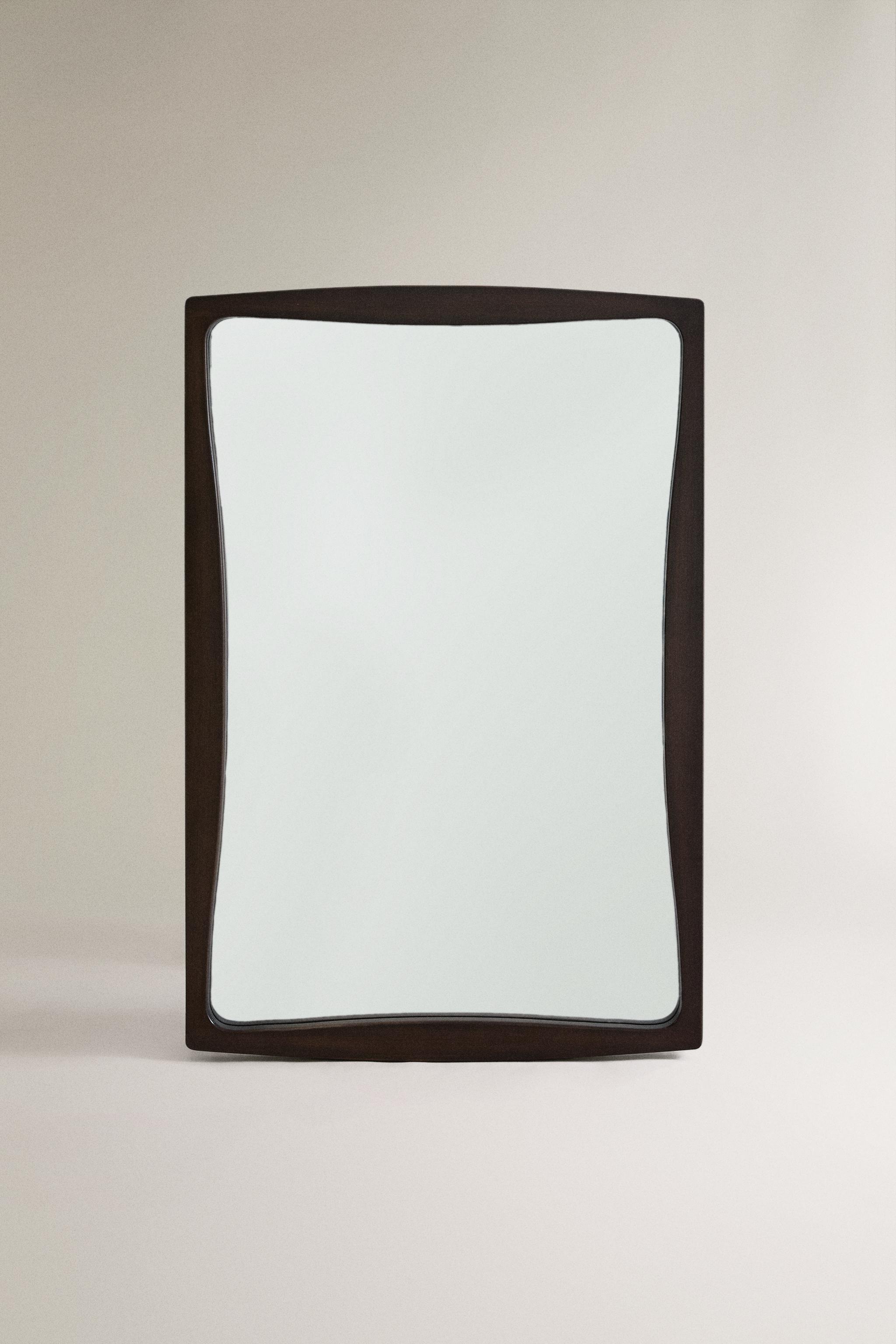 WAVY WOODEN WALL MIRROR
