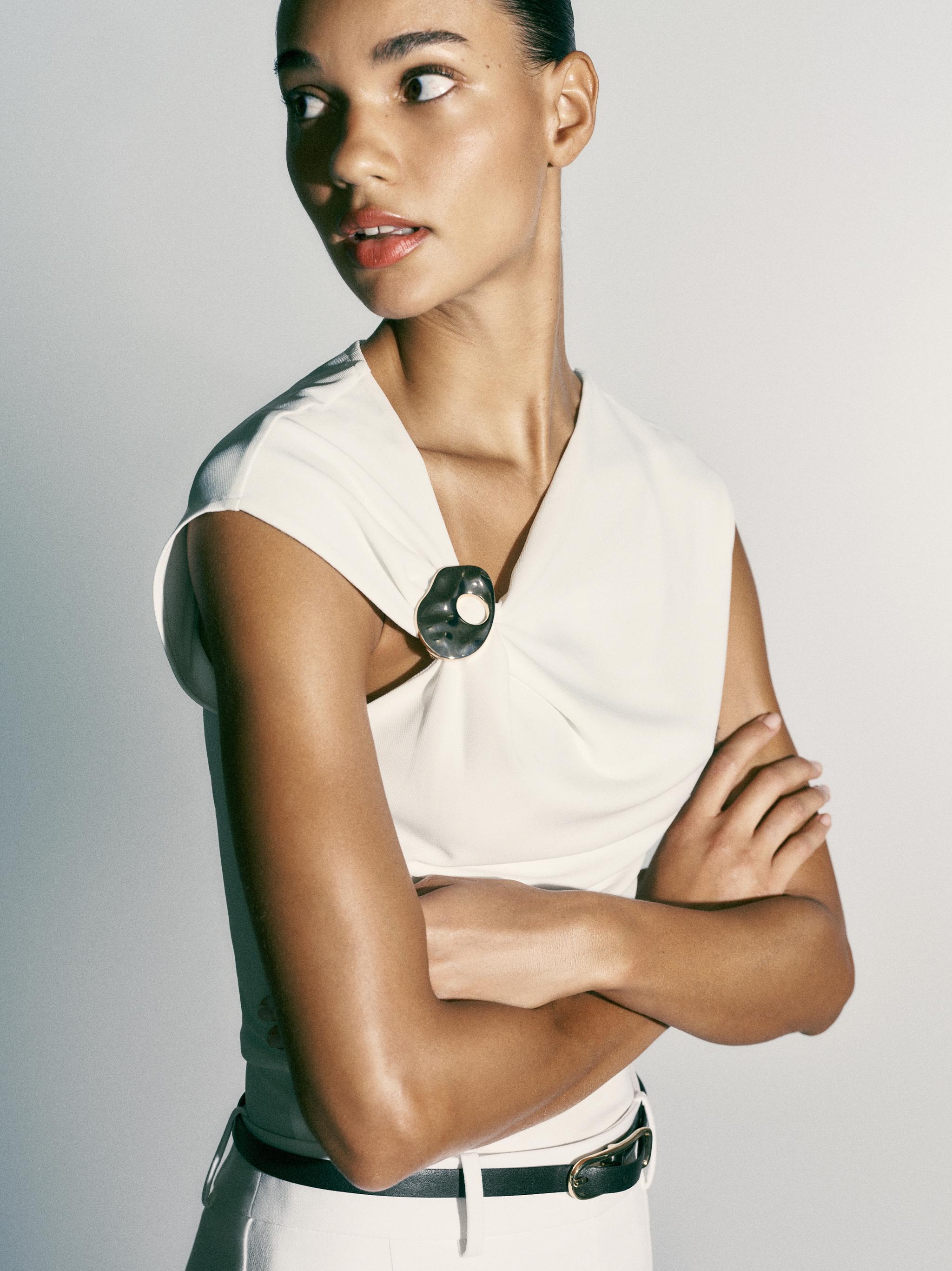 Draped Hardware Top by Zara