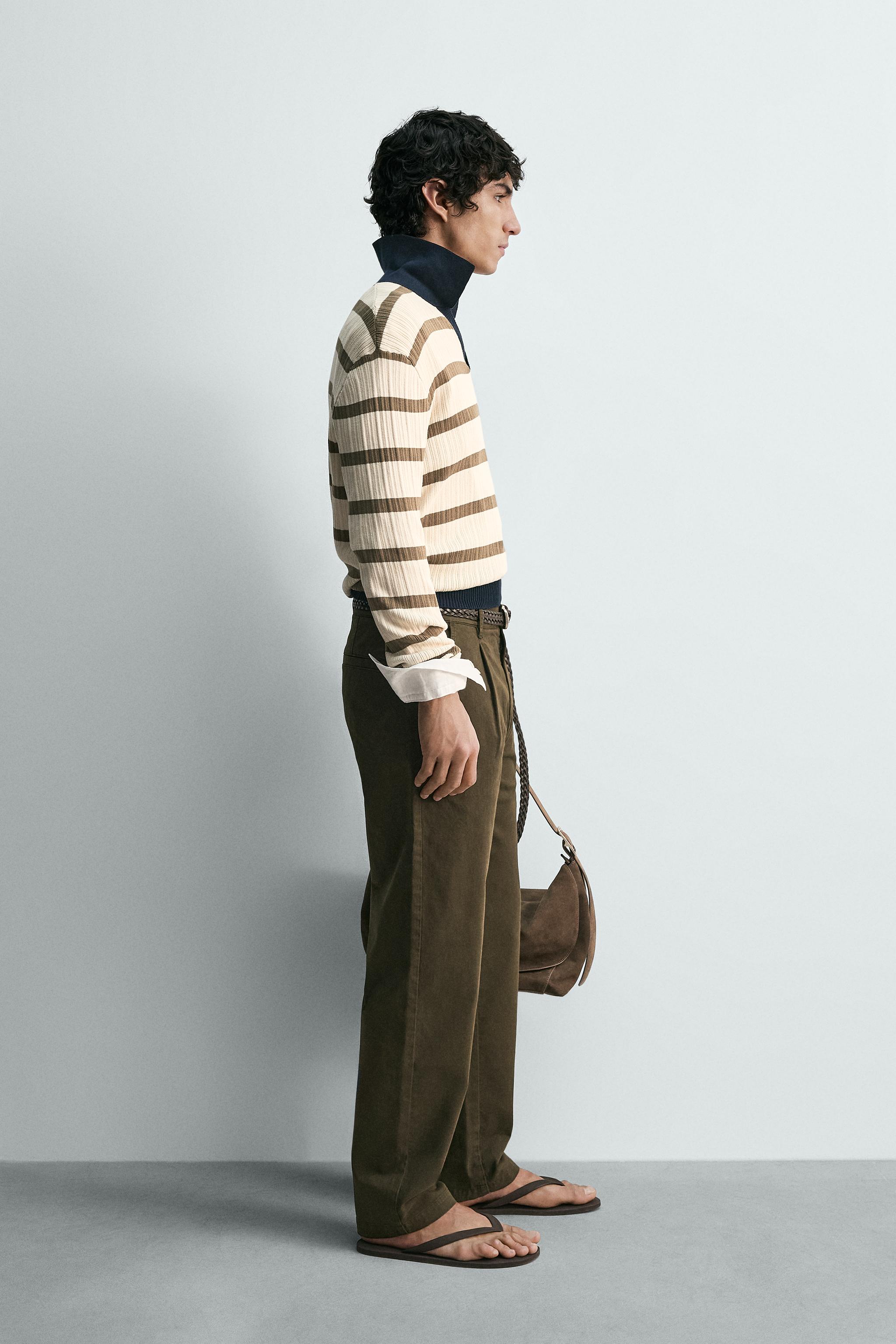 PLEATED CHINO PANTS