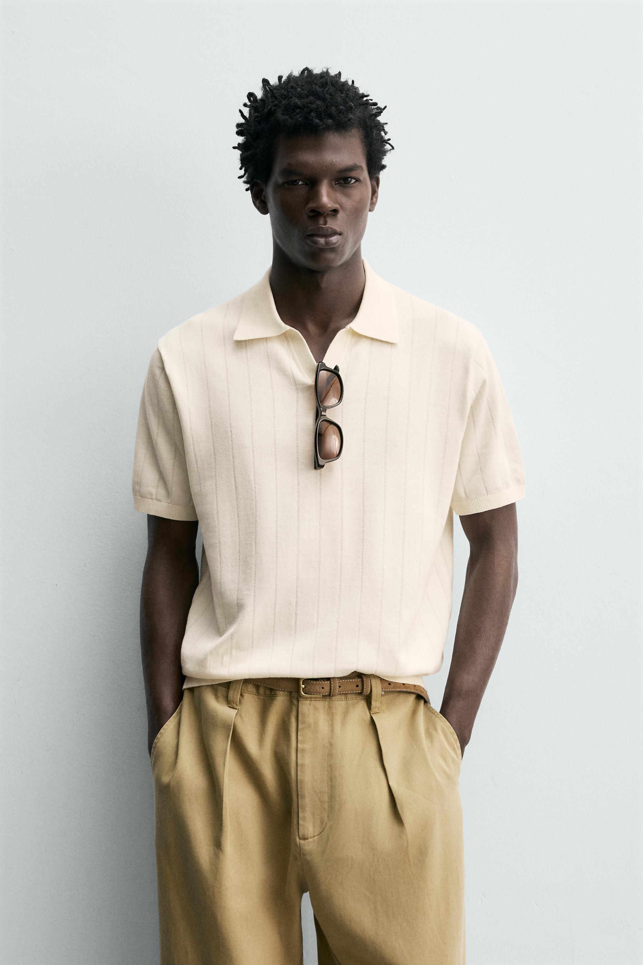 REGULAR FIT KNIT POLO SHIRT - Dark navy | ZARA United States