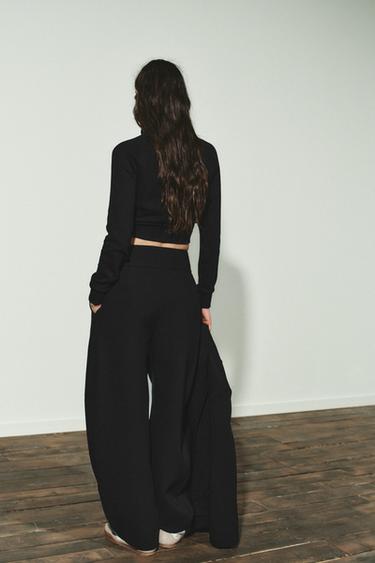 PANTALON BALLOON À PLIS - Noir de Zara - Image 3