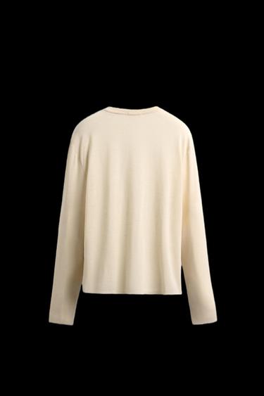 CAMISETA LIGHTWEIGHT MANGA LARGA - Blanco de Zara
