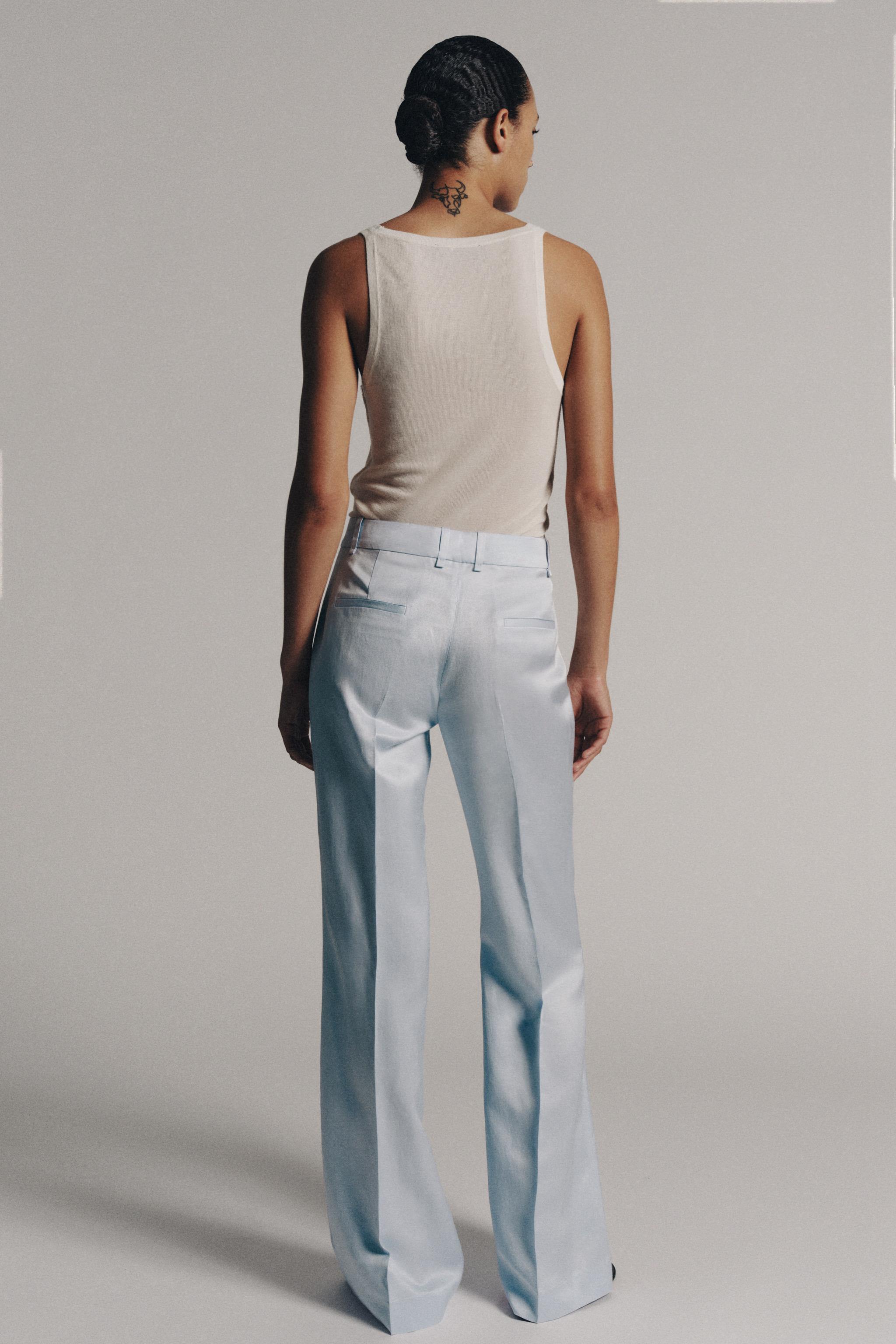 Женские брюки Zara ZW COLLECTION FLARE LINEN PANTS — фото 3