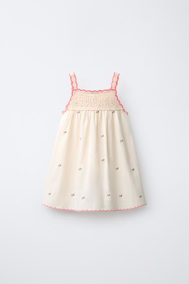 ROBE EN MAILLE ET CROCHET - Écru de Zara - Image 1