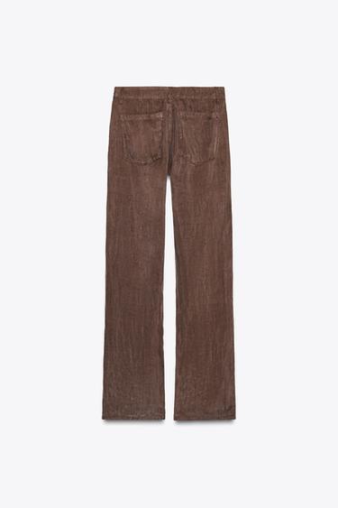 PANTALON DROIT FLUIDE - Chocolat de Zara - Image 5
