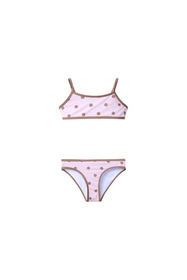 6-14 AÑOS/ BIKINI TOPOS VIVOS CONTRASTE - Rosa empolvado de Zara