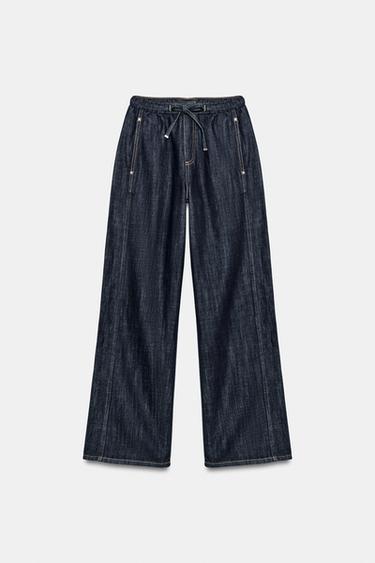 Z1975 MID-WAIST WIDE-LEG JOGGER JEANS - Blue by Zara
