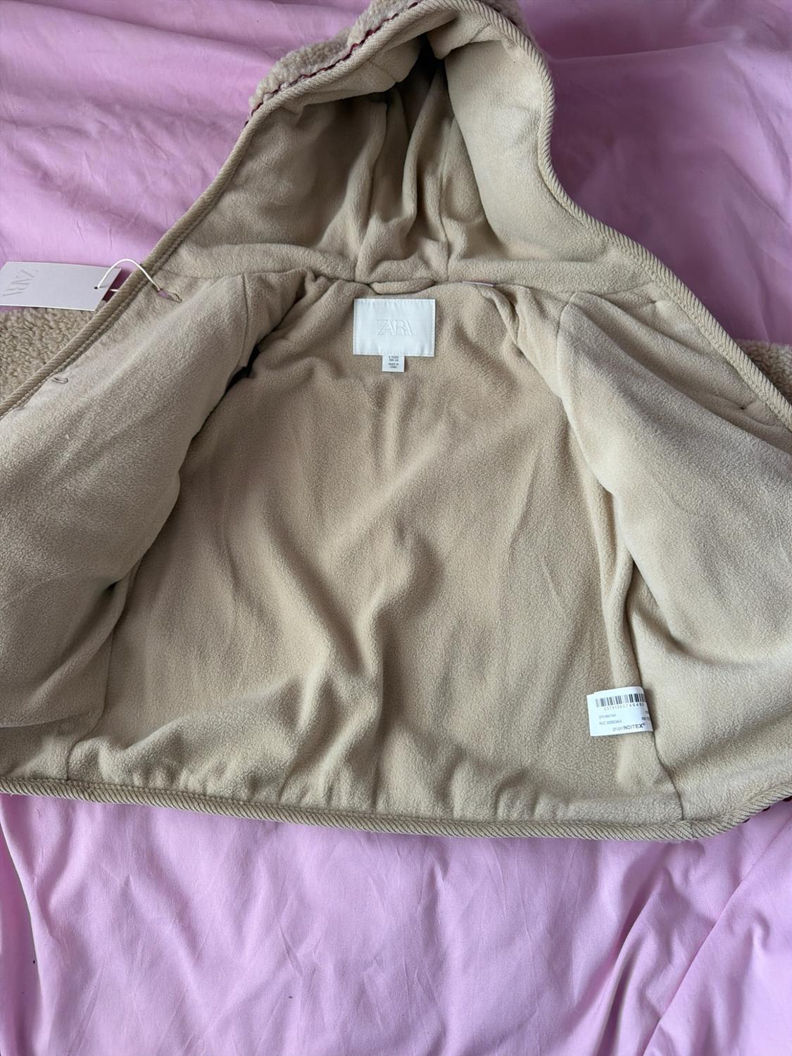 FAUX SHEARLING JACKET WITH WAVY TRIM AND FLEECE LINING - Image 2
