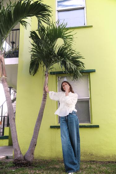 BLOUSE BIMATIÈRE À DENTELLE - Blanc cassé de Zara