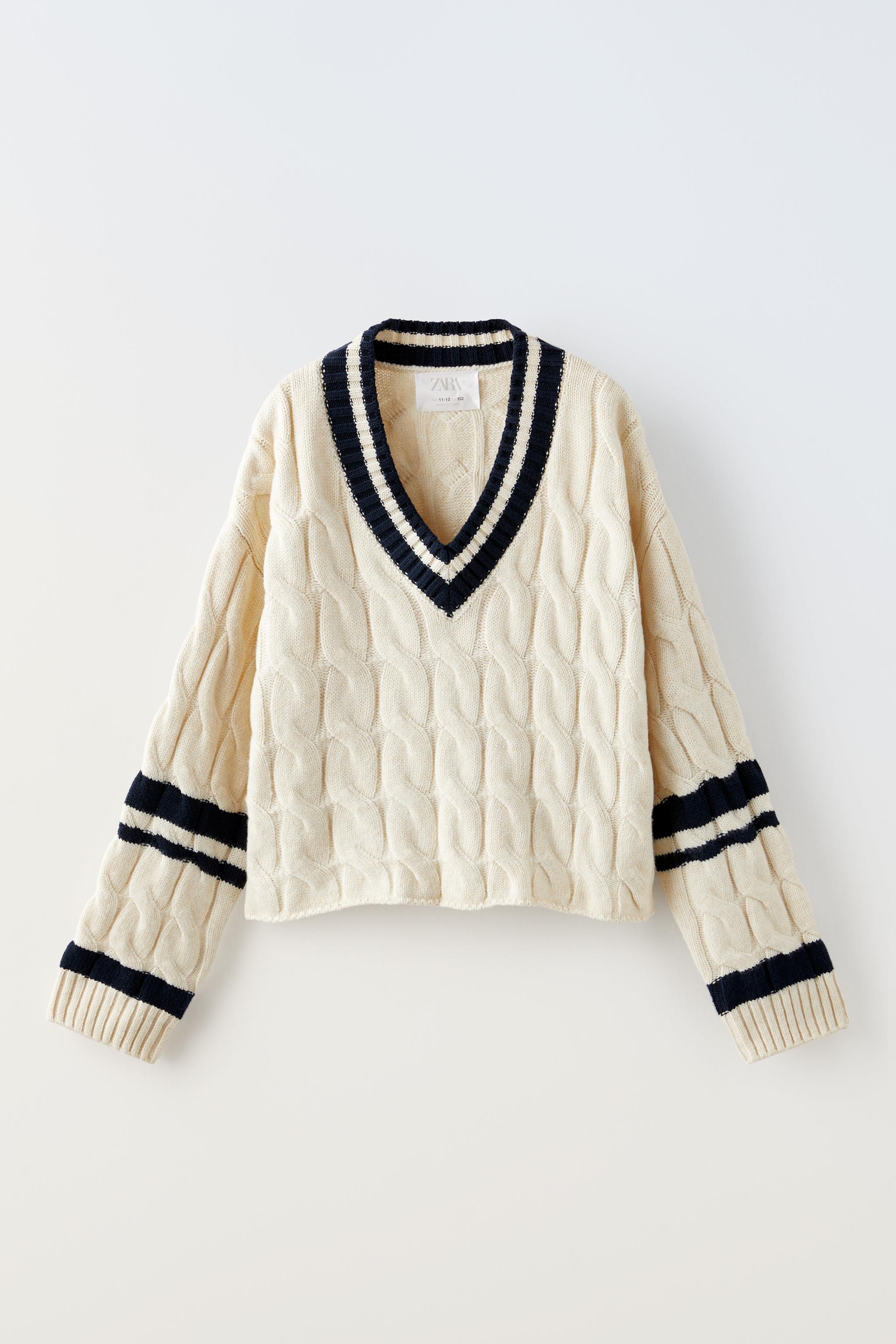 CABLE KNIT SWEATER Ecru ZARA South Africa