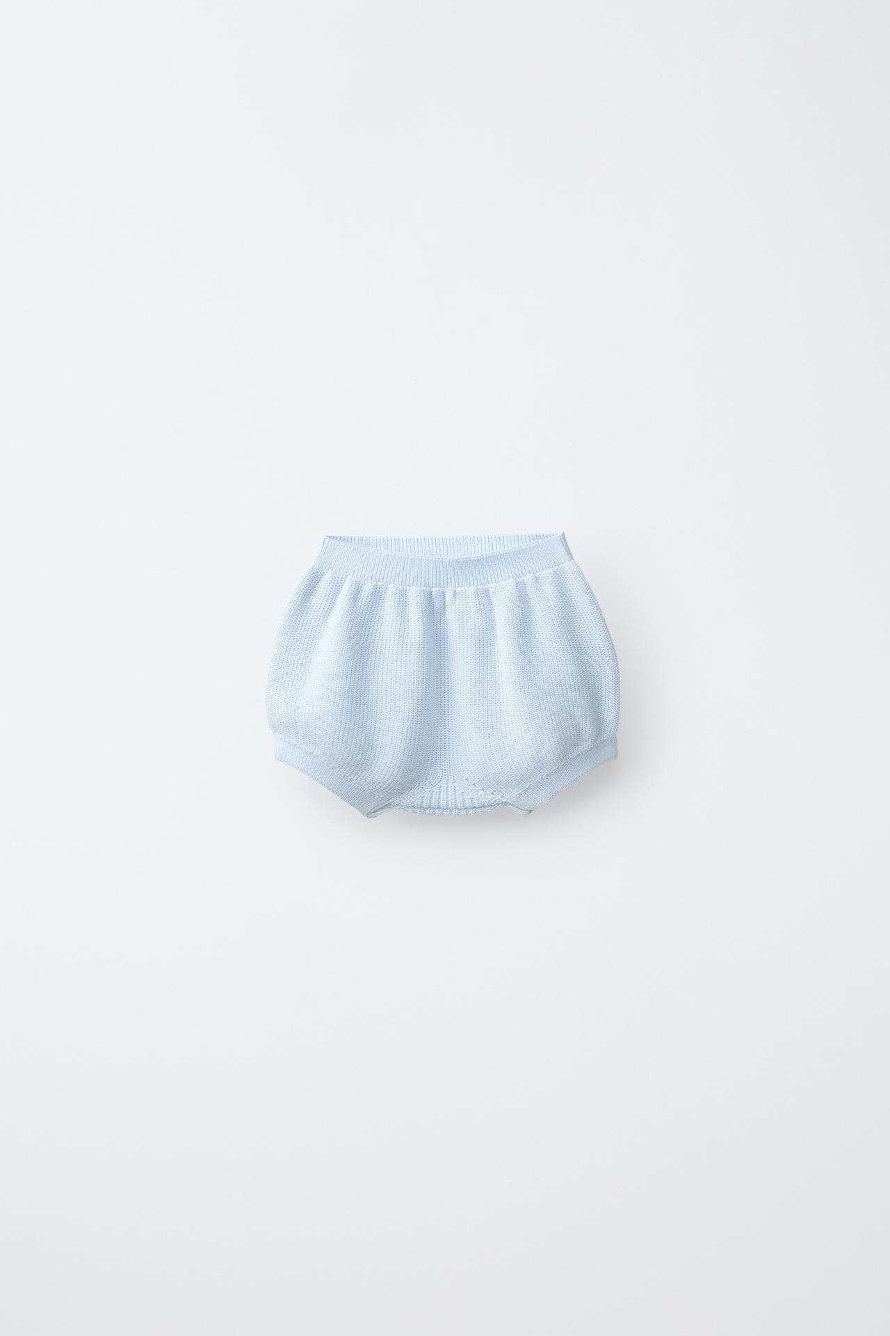 POCKET KNIT BLOOMERS — Light blue