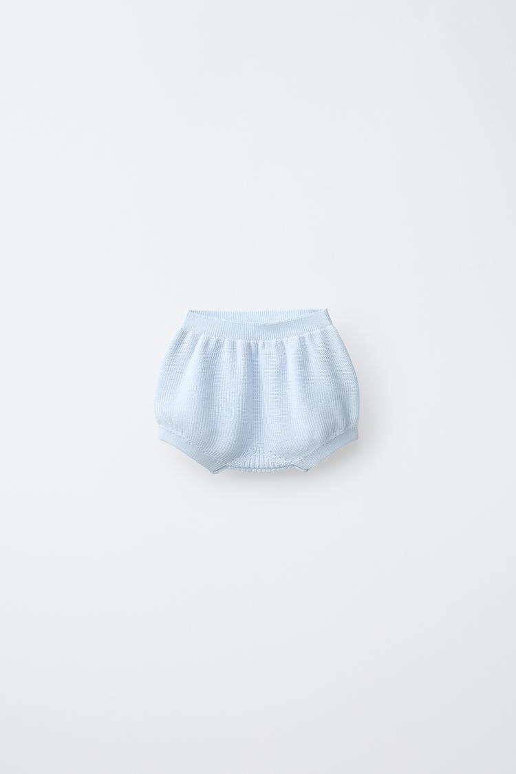 POCKET KNIT BLOOMERS — Light blue
