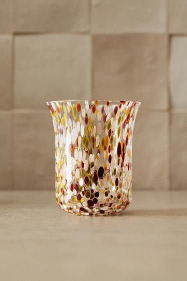 BLOWN GLASS TUMBLER WITH SPECKLED DESIGN - Brown by Zara - Image 5