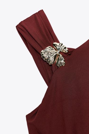 POLYAMIDE HARDWARE BODYSUIT - Burgundy by Zara - Image 8