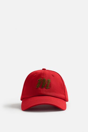 CAP WITH CONTRAST EMBROIDERY - Red by Zara - Image 4