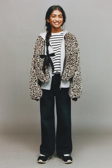 BOMBER EFECTO PELO ANIMAL PRINT - Leopardo / Tostado de Zara