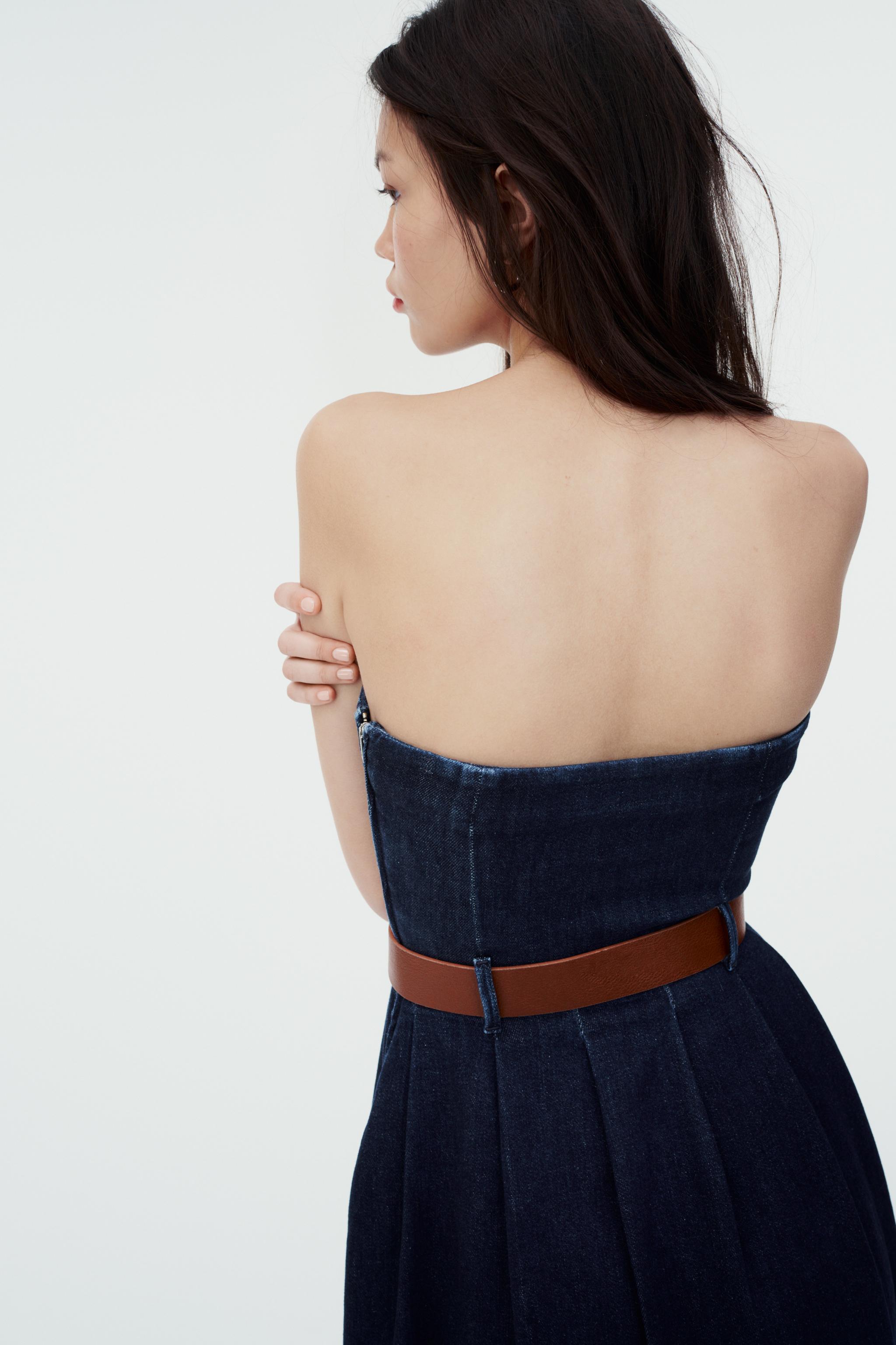 Z1975 DENIM MIDI DRESS WITH BELT - Blue | ZARA United Kingdom