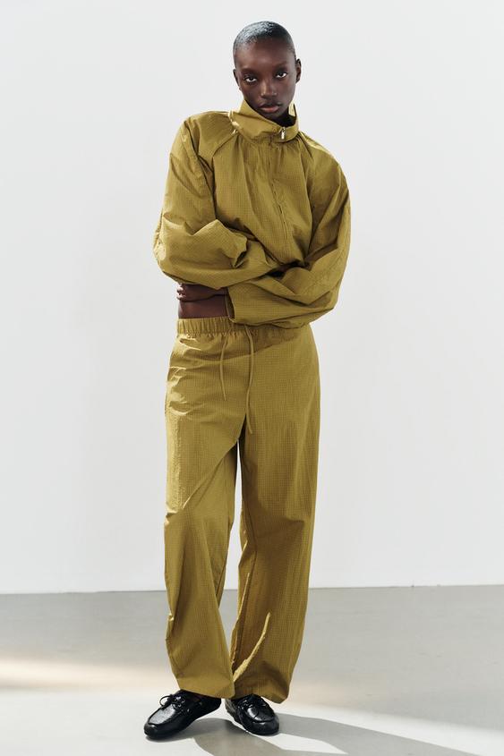 TECHNICAL FABRIC BALLOON TROUSERS - Mustard by Zara - Image 0