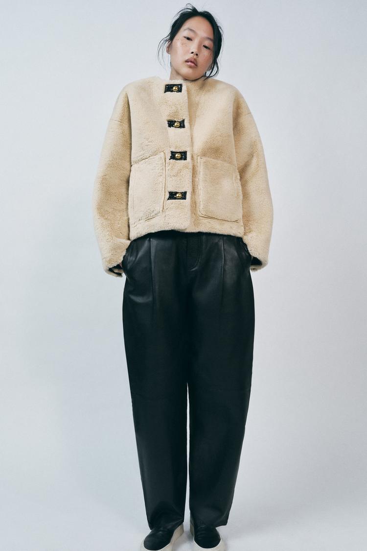 ZWコレクション フェイクファージャケット - エクリュ | ZARA Japan / 日本 